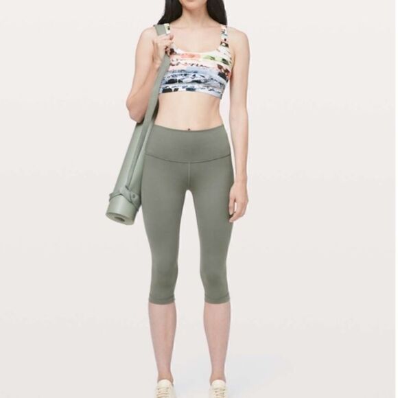 Lululemon Wunder Under High Rise Crop Legging  17" Sage Green NEW - Picture 13 of 14